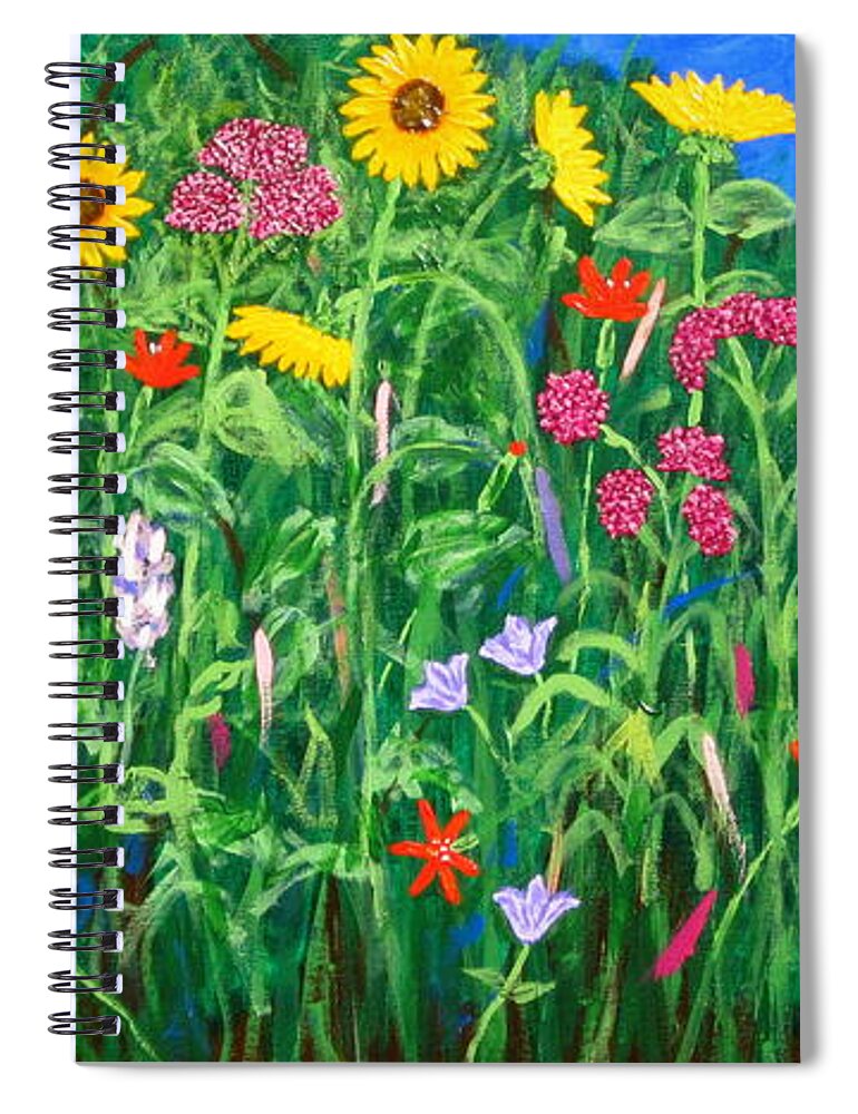 Wildflowers Painting Spiral Notebook featuring the painting Wildflowers by J Loren Reedy