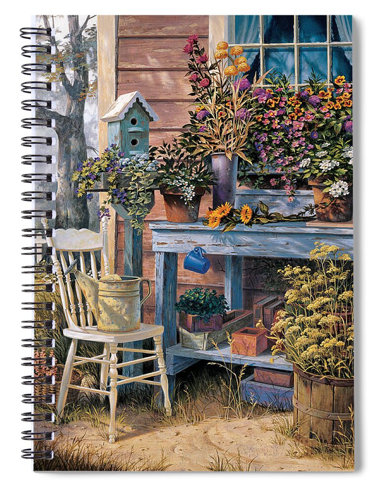 Michael Humphries Spiral Notebook featuring the painting Wildflowers by Michael Humphries