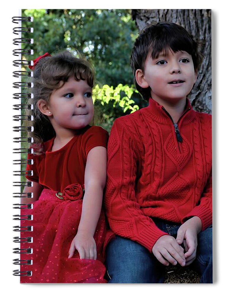 Child Art Spiral Notebook featuring the photograph William and Victoria by Diana Mary Sharpton