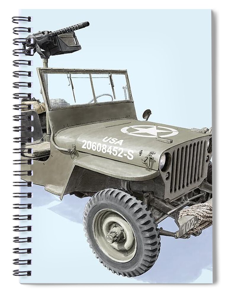 Jeep Spiral Notebook featuring the digital art Willy by Rick Adleman