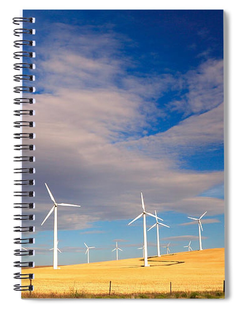 Wind Spiral Notebook featuring the photograph Wind Farm Against the Sky by Todd Kreuter
