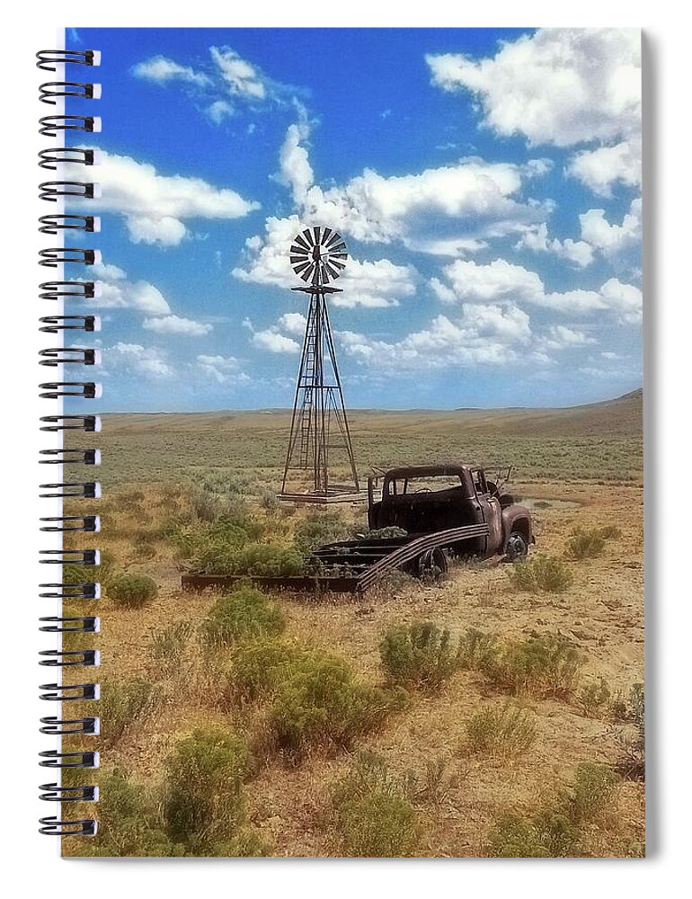 Windmill Spiral Notebook featuring the photograph Windmill Over Lenzen by Amanda Smith