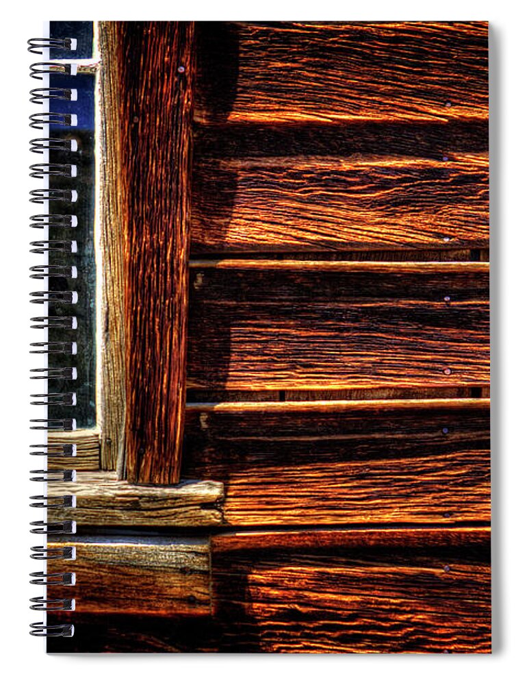 California Spiral Notebook featuring the photograph Window and Plank Siding Detail by Roger Passman