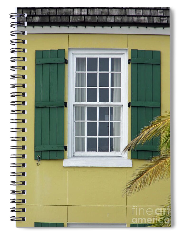 Window Spiral Notebook featuring the photograph Window By The Palm by D Hackett