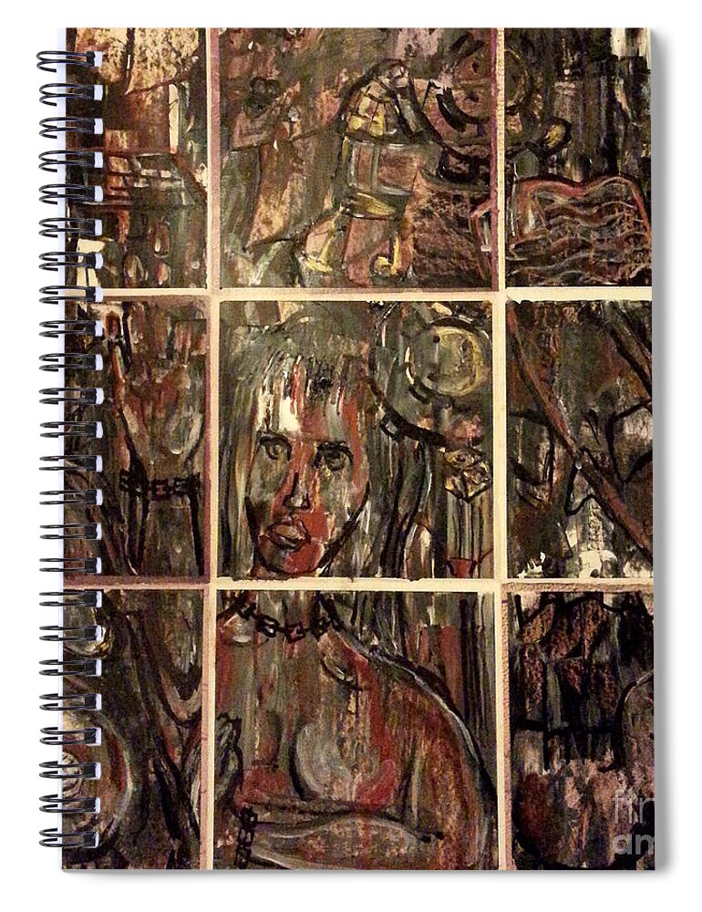 Revolution Spiral Notebook featuring the painting Window of Revolution by Reed Novotny