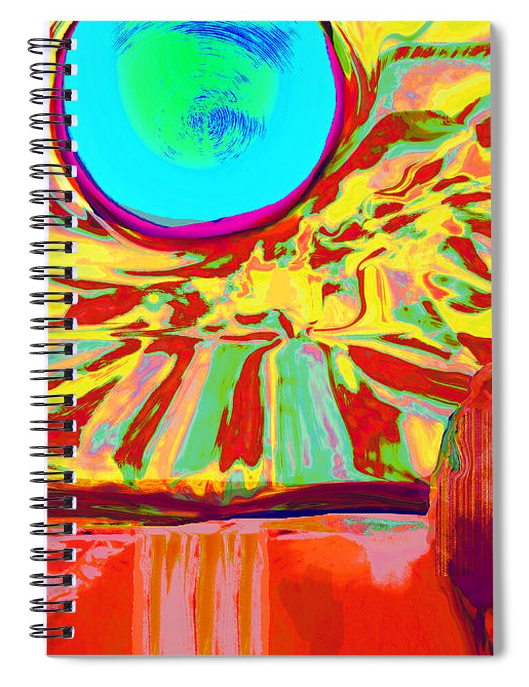 Santa Fe Spiral Notebook featuring the mixed media Window on Santa Fe No.2 by Zsanan Studio