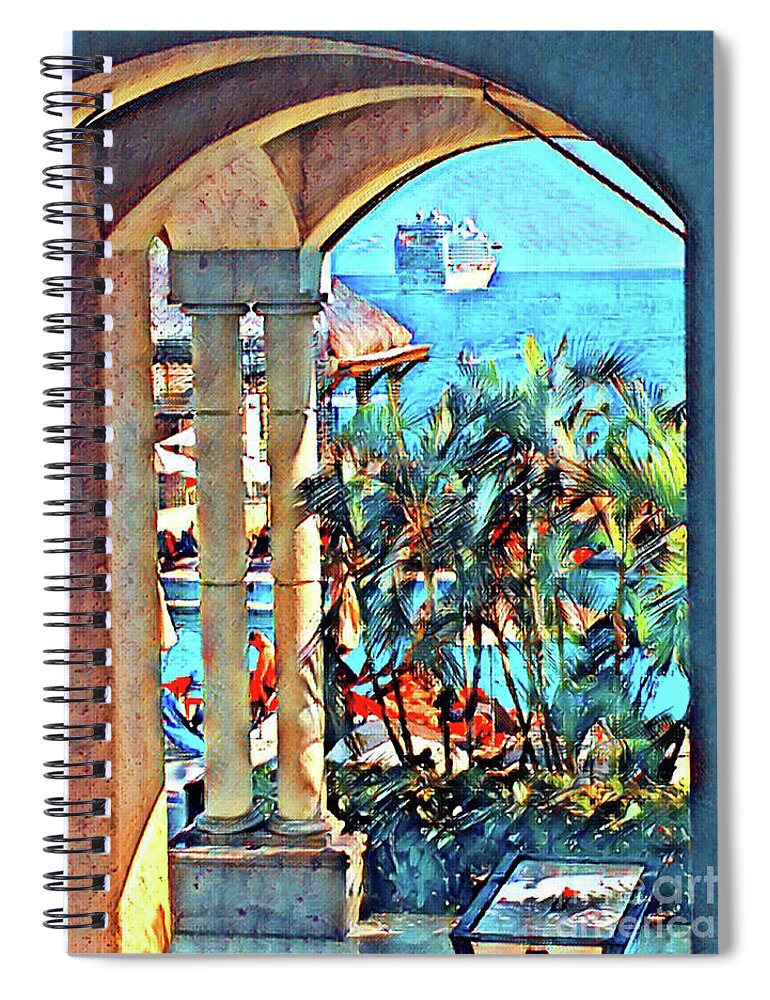 Cabo San Lucas Spiral Notebook featuring the digital art Window to Cabo by Kathy Kelly
