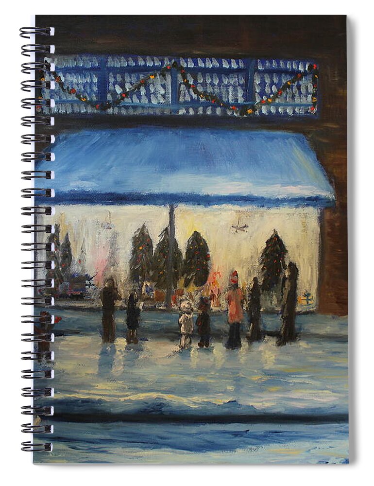 Christmas Card Spiral Notebook featuring the painting Window wishes by Daniel W Green