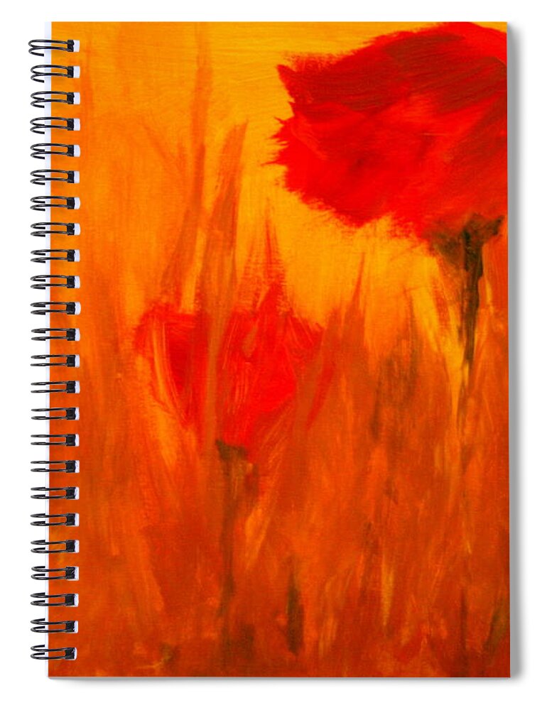 Flowers Spiral Notebook featuring the painting Windy Red by Julie Lueders 