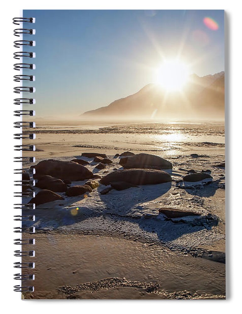 Chilkat River Spiral Notebook featuring the photograph Windy Winter Sunset by Michele Cornelius