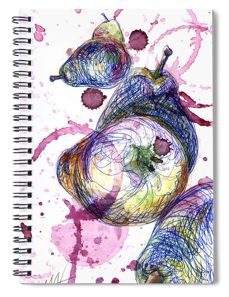 Shiraz Spiral Notebook featuring the painting Wine Pearing by Ashley Kujan