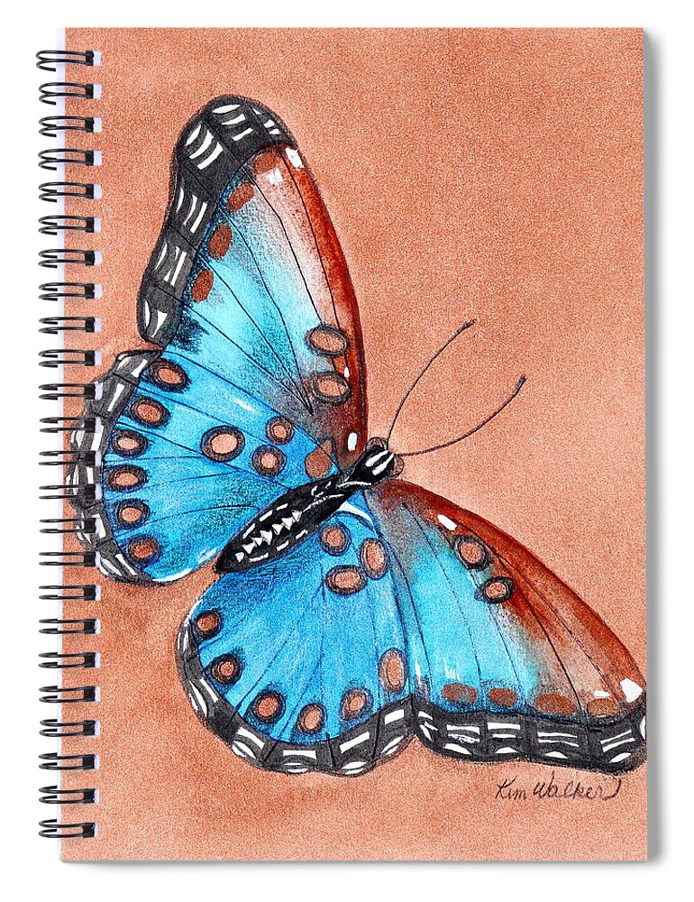 Blue Spiral Notebook featuring the painting Wings Watercolor by Kimberly Walker