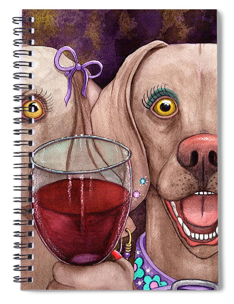 Dog Spiral Notebook featuring the painting Wining imers by Catherine G McElroy