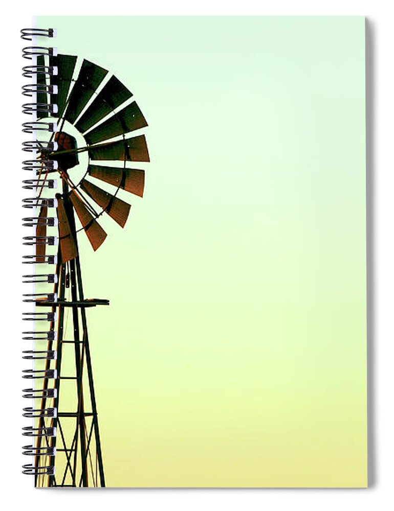Windmill Spiral Notebook featuring the photograph Winmill Tint by Todd Klassy