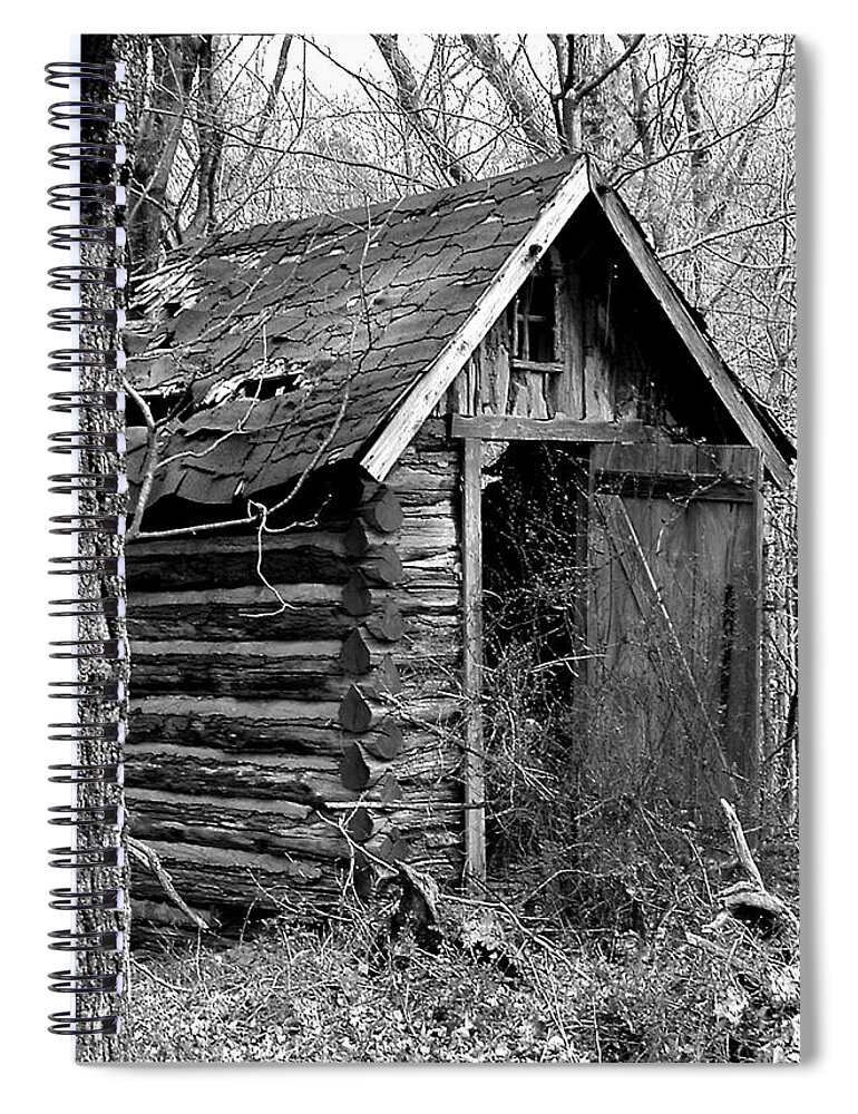 Ansel Adams Spiral Notebook featuring the photograph WinslowLogOuthouse-11x17 by Curtis J Neeley Jr