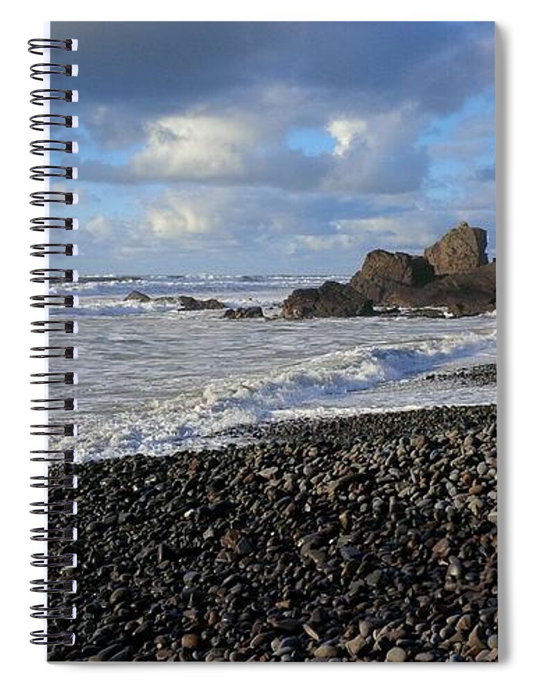 Sandymouth Spiral Notebook featuring the photograph Winter At Sandymouth by Richard Brookes