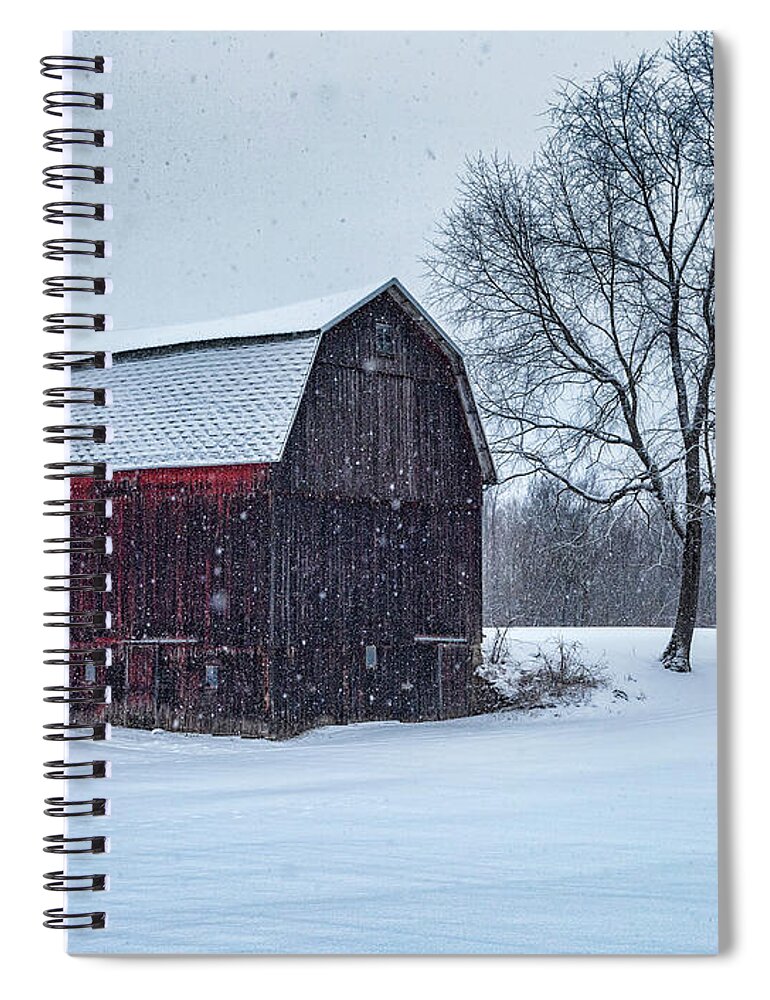 Winter Spiral Notebook featuring the photograph Winter Barn by Joe Holley