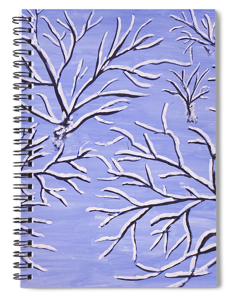 Art Spiral Notebook featuring the painting Winter branches, painting by Irina Afonskaya