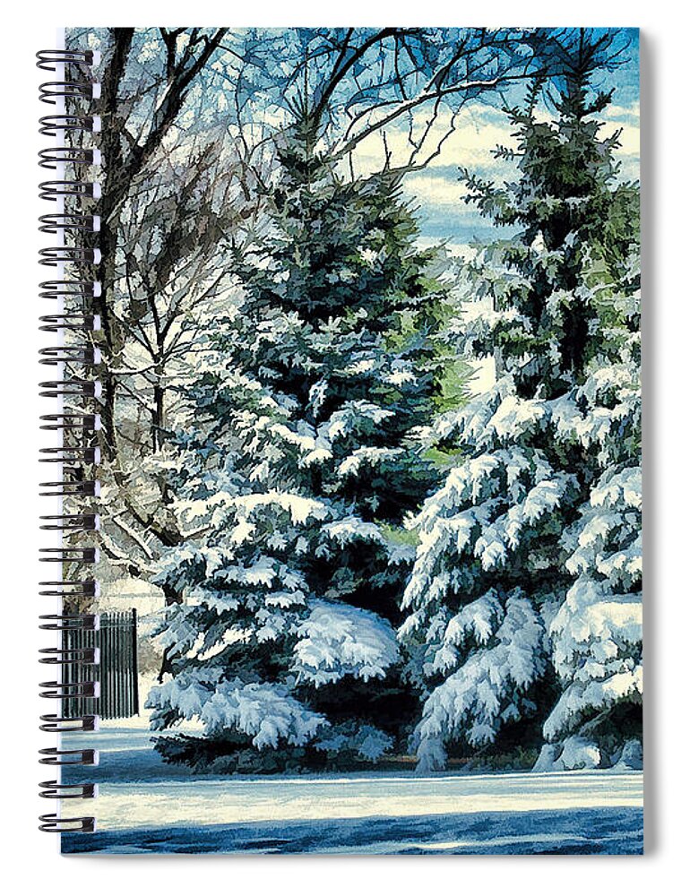 Snow Spiral Notebook featuring the photograph Winter In New England by Judy Palkimas