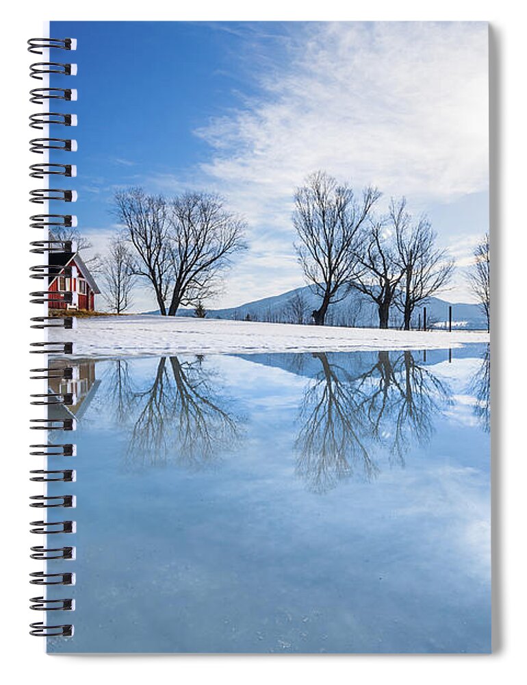 Winter Spiral Notebook featuring the photograph Winter Reflection Landscape by Tim Kirchoff
