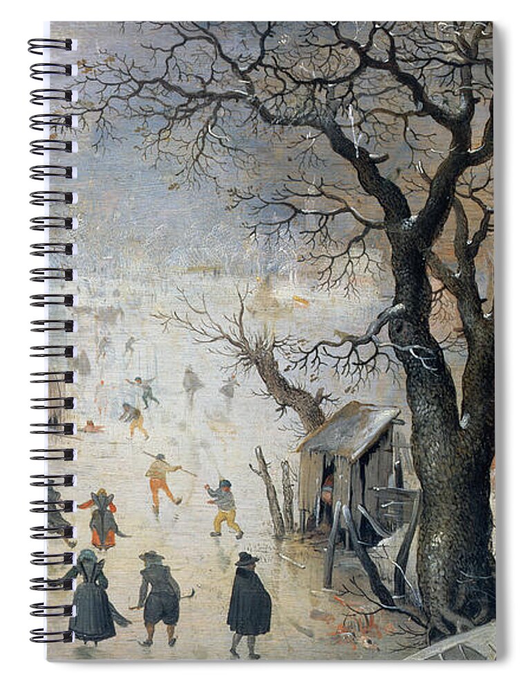 Winter Spiral Notebook featuring the painting Winter Scene by Hendrik Avercamp