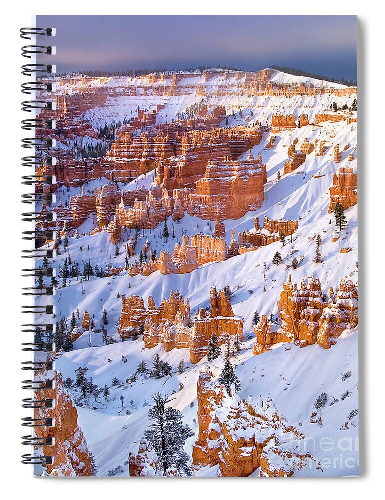 Dave Welling Spiral Notebook featuring the photograph Winter Snow Covered Hoodoos Bryce Canyon National Park Utah by Dave Welling