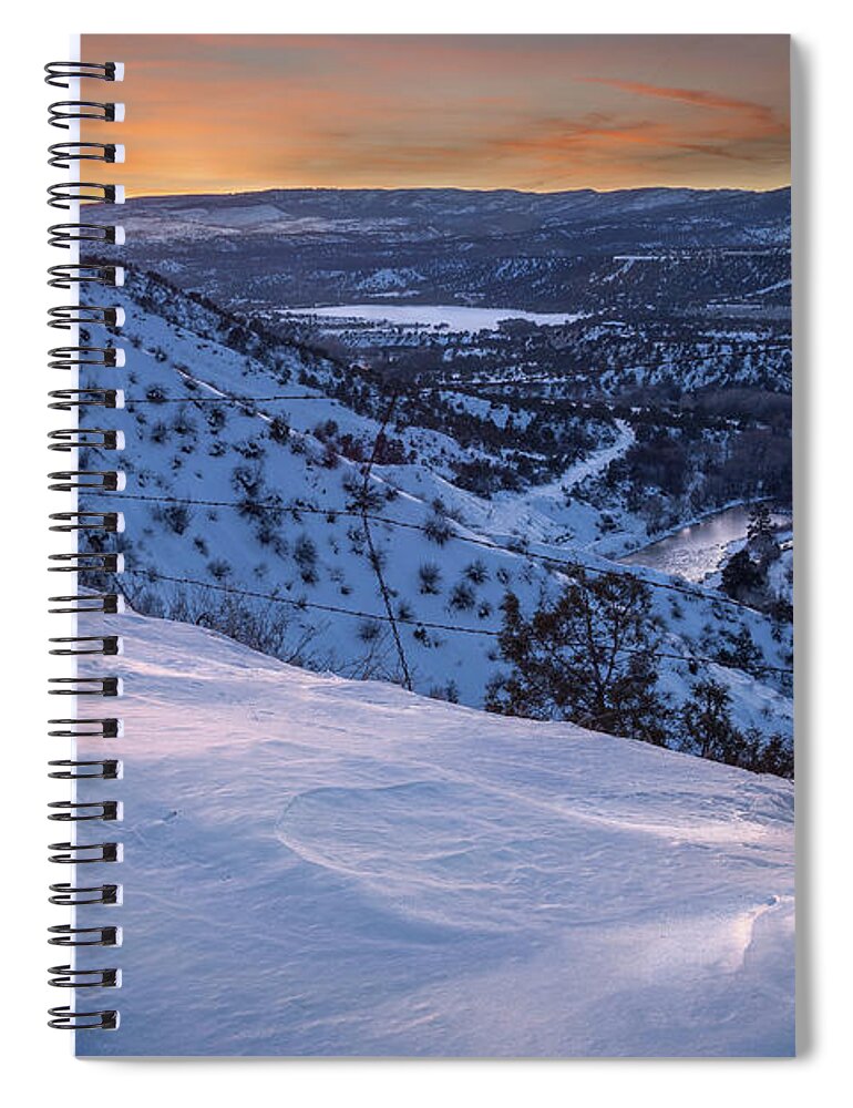 Winter Spiral Notebook featuring the photograph Winter Sunset over Durango Colorado by Jen Manganello