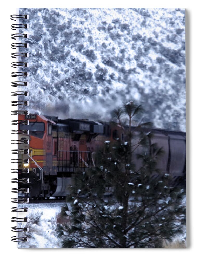 Train Spiral Notebook featuring the photograph Winter train by Jeff Swan