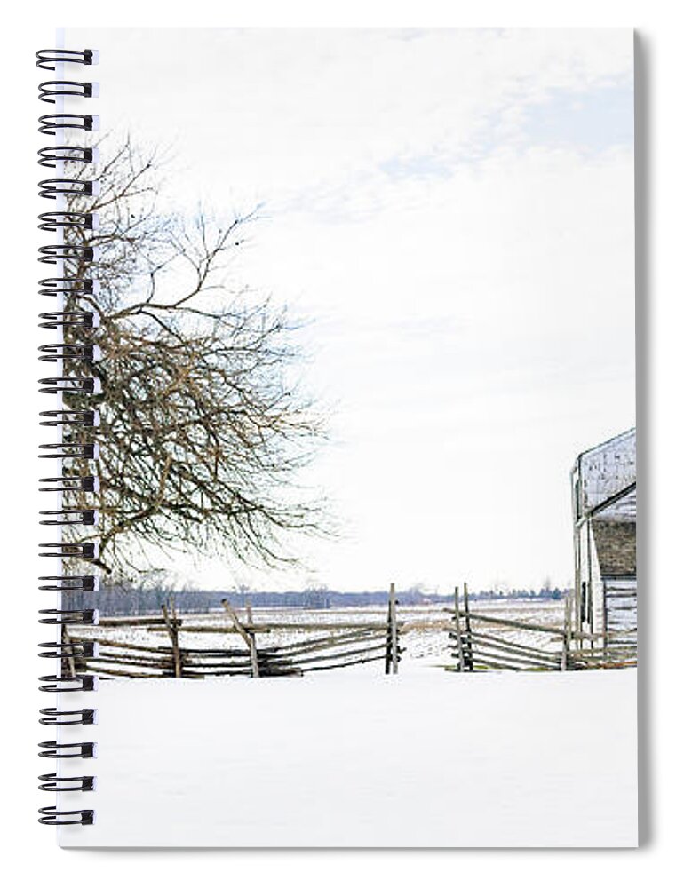 Agricultural Buildings Spiral Notebook featuring the photograph Winter White Out by Debra Fedchin
