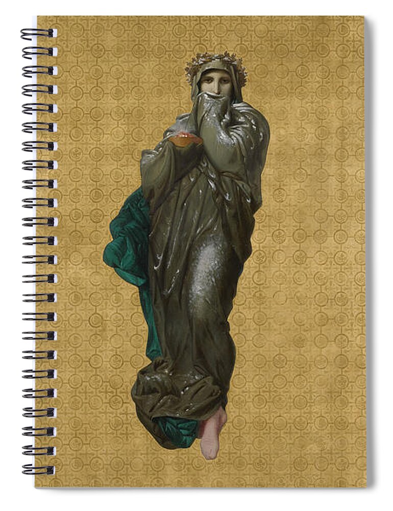 William-adolphe Bouguereau Spiral Notebook featuring the painting Winter by William-Adolphe Bouguereau