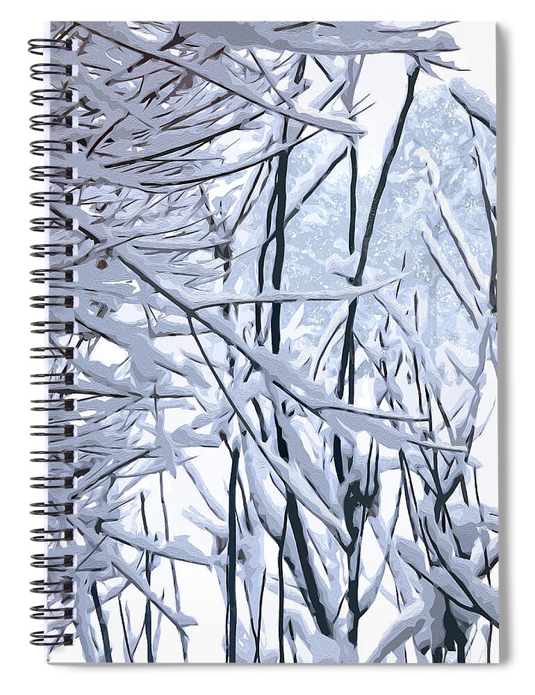 Snow Spiral Notebook featuring the digital art Wintertide by Gina Harrison