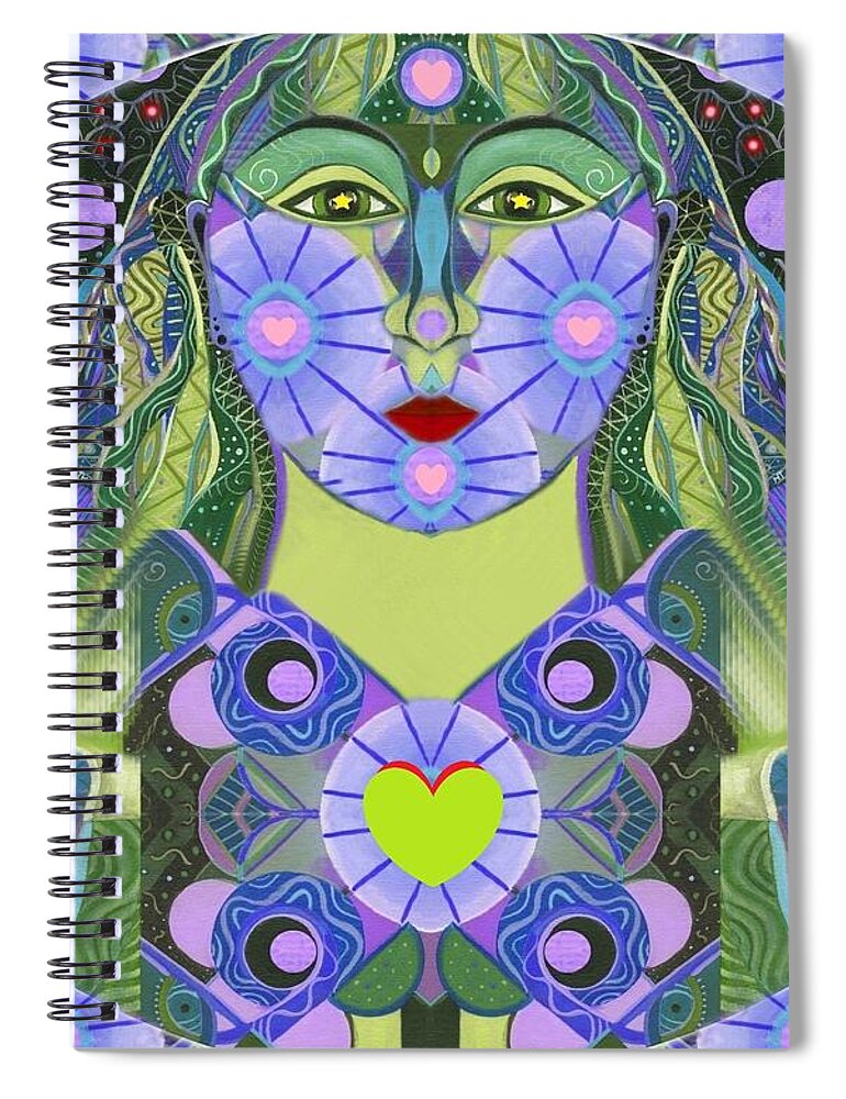 Wisdom Spiral Notebook featuring the digital art Wisdom Rising by Helena Tiainen