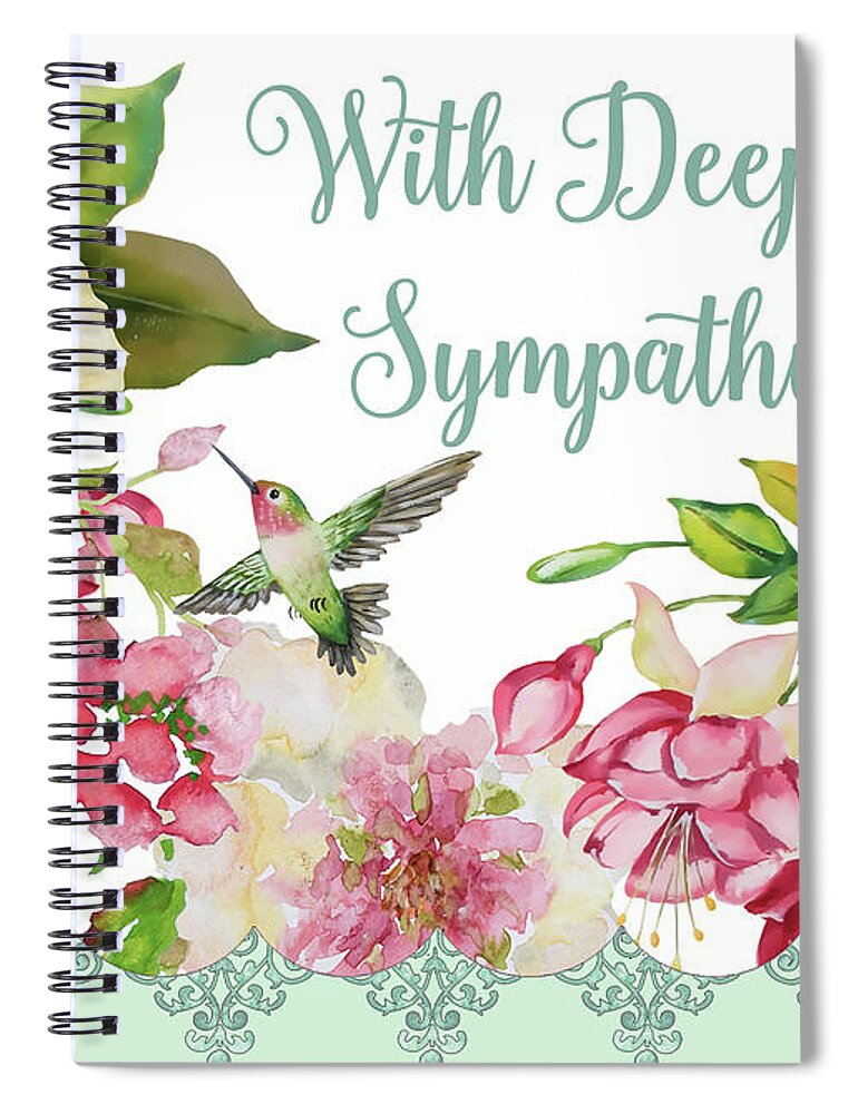 Greeting Spiral Notebook featuring the painting With Deepest Sympathy Greeting Card by Jean Plout