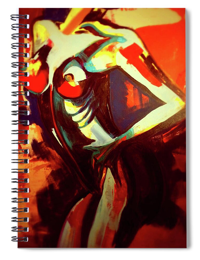 Abstract Realism Of A Female Form Spiral Notebook featuring the painting Woman by Femme Blaicasso