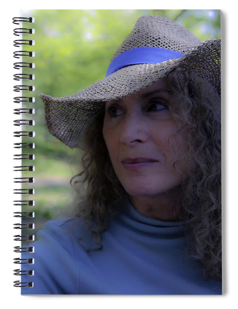 Portrait Spiral Notebook featuring the photograph Woman In Blue by Madeline Ellis
