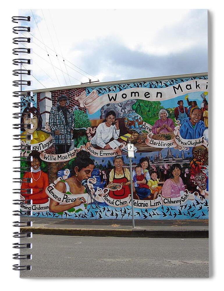 Mural Spiral Notebook featuring the photograph Women Making History Mural by Mars Besso