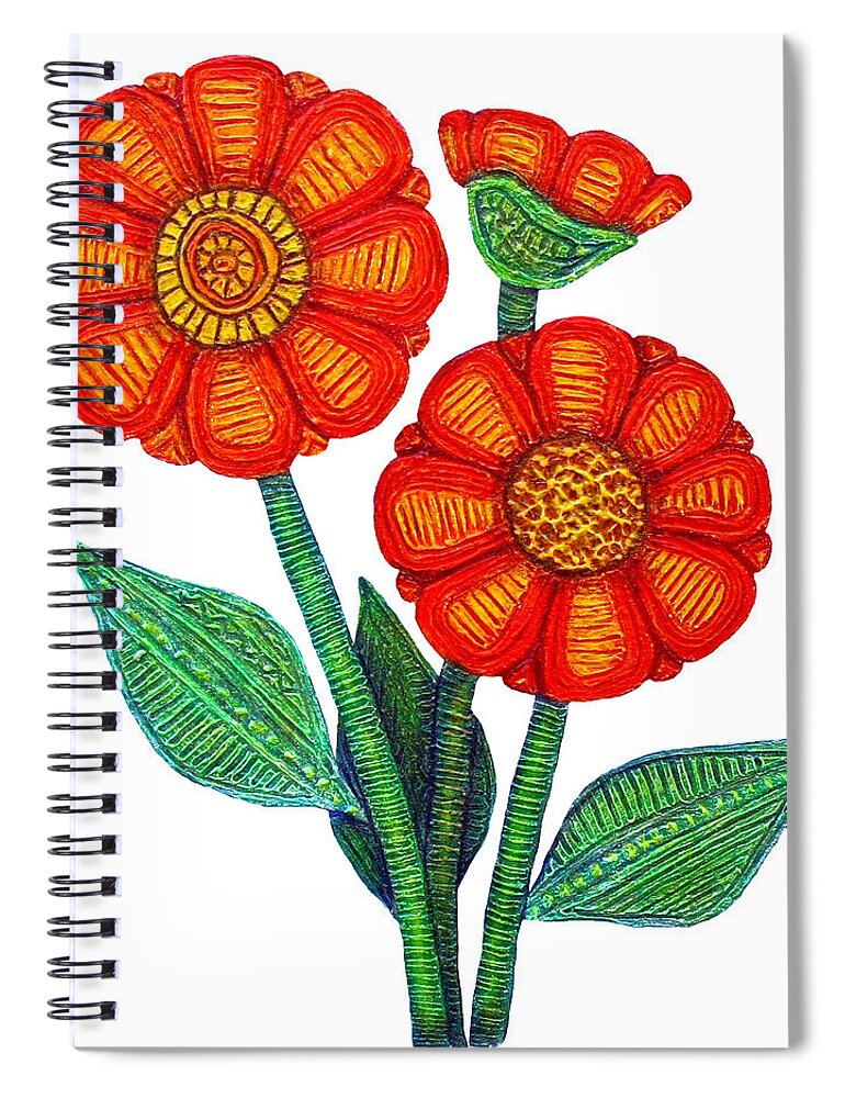Flowers Spiral Notebook featuring the painting Women not only deserve flowers by Madalena Lobao-Tello