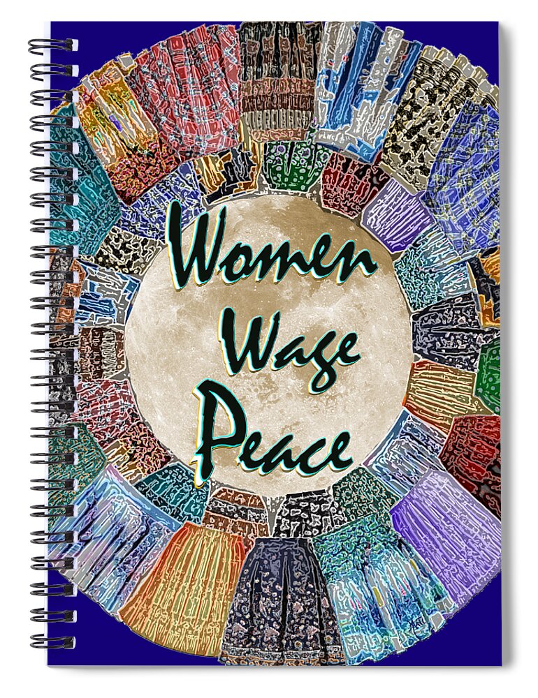 Women Spiral Notebook featuring the mixed media Women Wage Peace by Michele Avanti