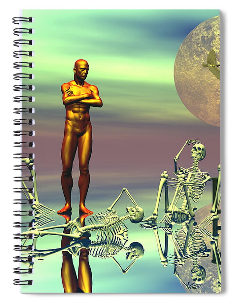 Bryce Spiral Notebook featuring the digital art Women waiting for the perfect man by Claude McCoy