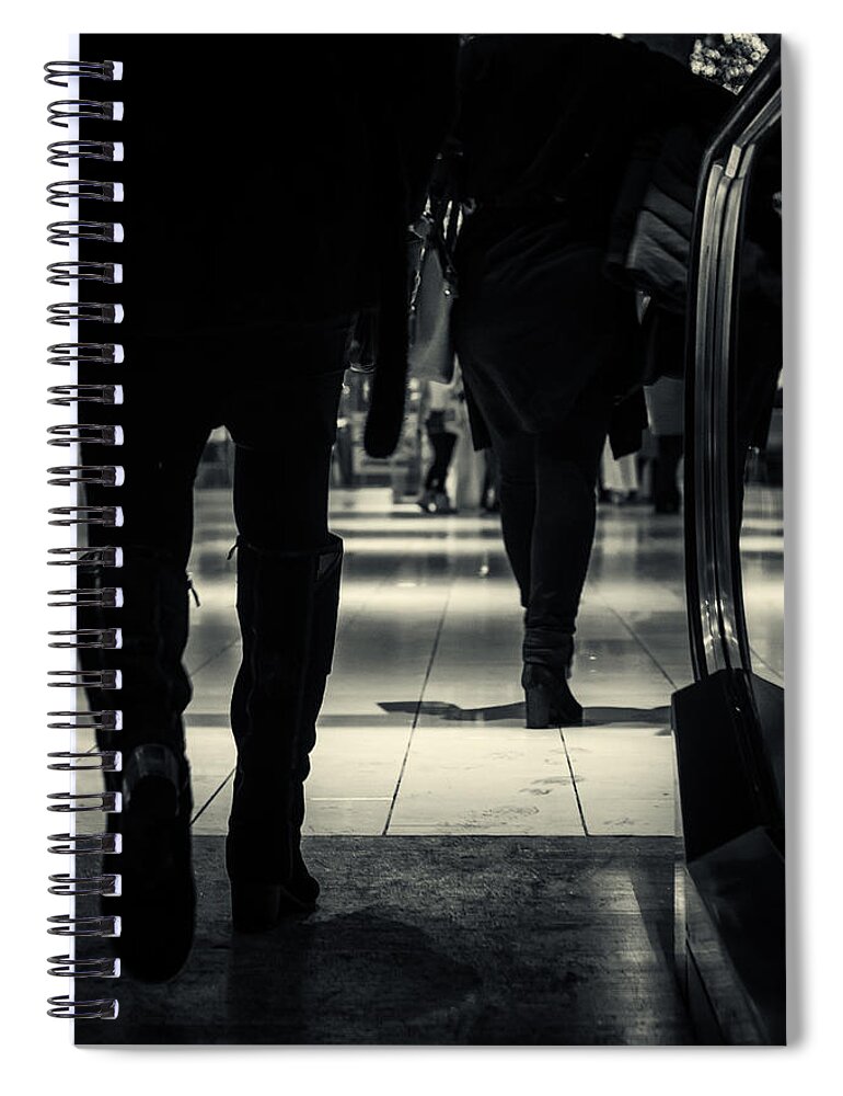 Monochrome Spiral Notebook featuring the photograph Strider by John Williams