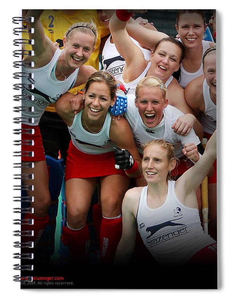 Womens England Hockey Team Spiral Notebook featuring the digital art Womens England Hockey Team by Super Lovely