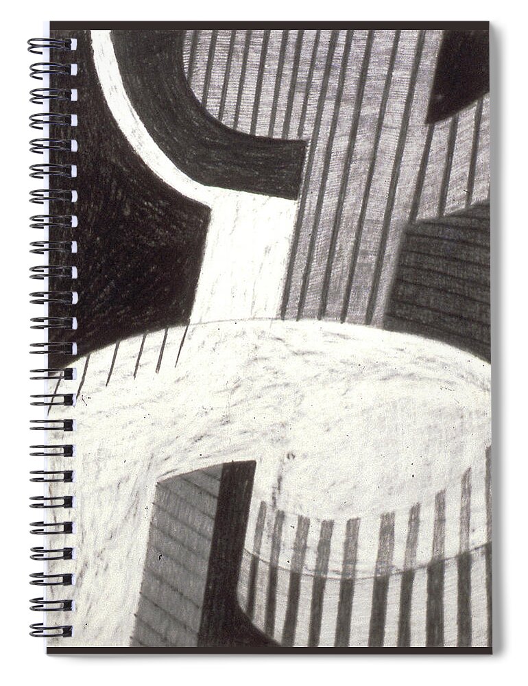 Color Field Spiral Notebook featuring the drawing Wondering 2 by Rod Whyte