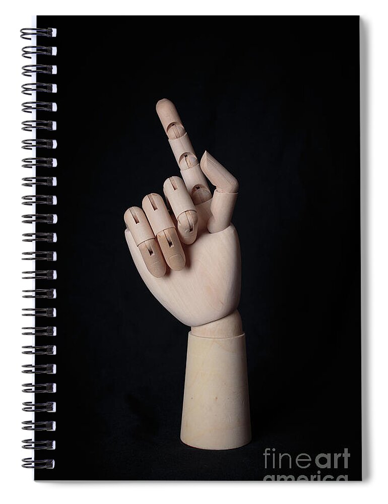 Wooden Spiral Notebook featuring the photograph Wooden Artist Hand Model Finger by Edward Fielding