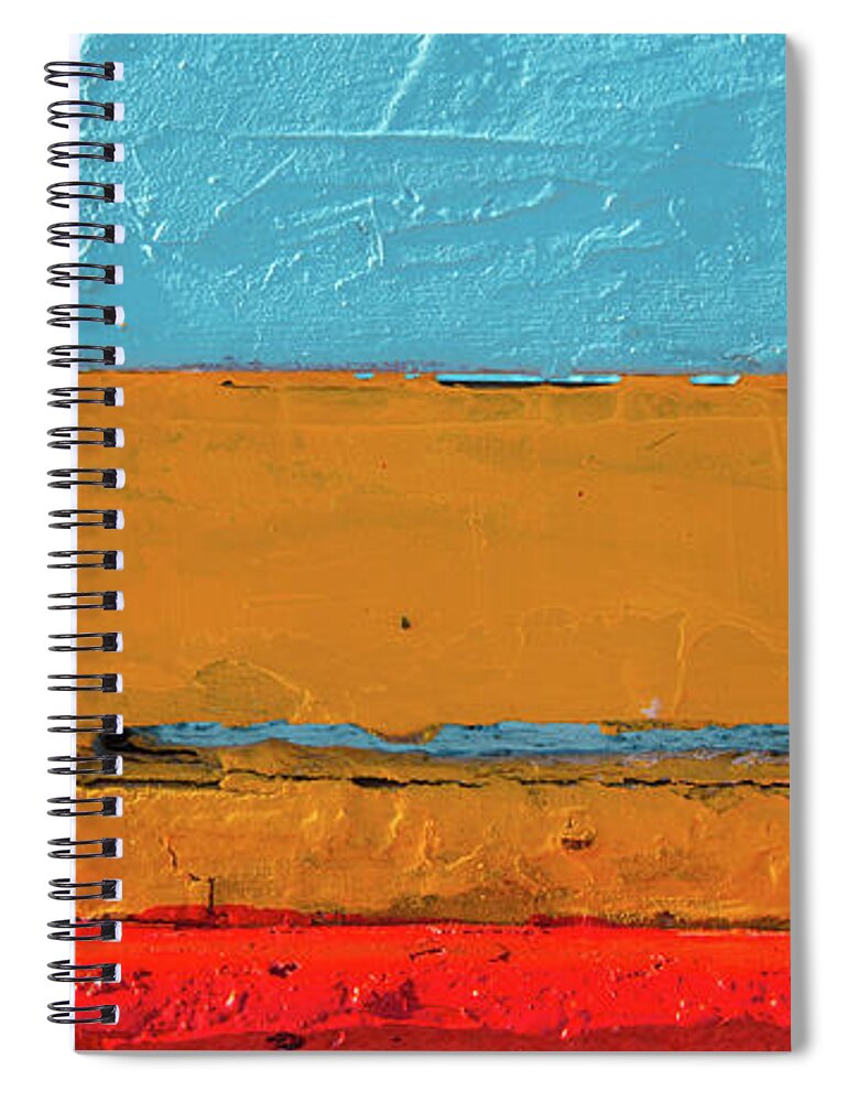 Blue Background Spiral Notebook featuring the photograph Blue Yellow and Red art by Michalakis Ppalis