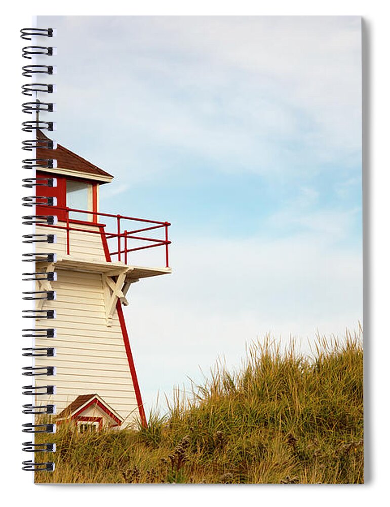 Ann Of Green Gable Scenic Drive Spiral Notebook featuring the photograph Wooden lighthouse on Prince Edwards Island by Karen Foley