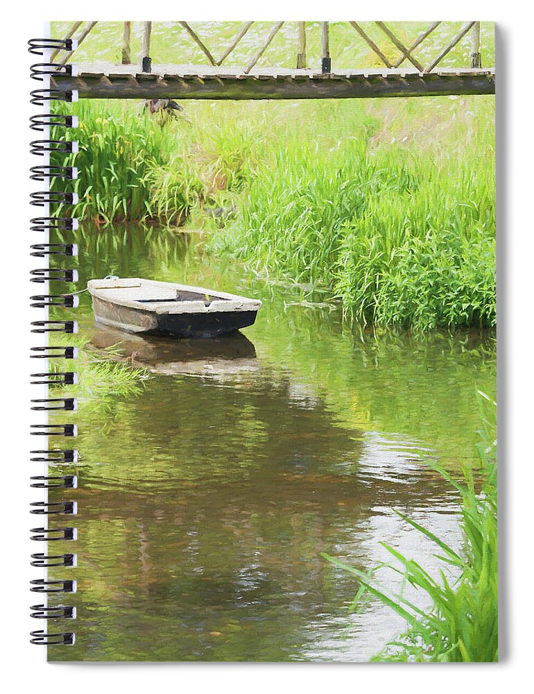 Boat Spiral Notebook featuring the photograph Wooden Row Boat by Roy Pedersen
