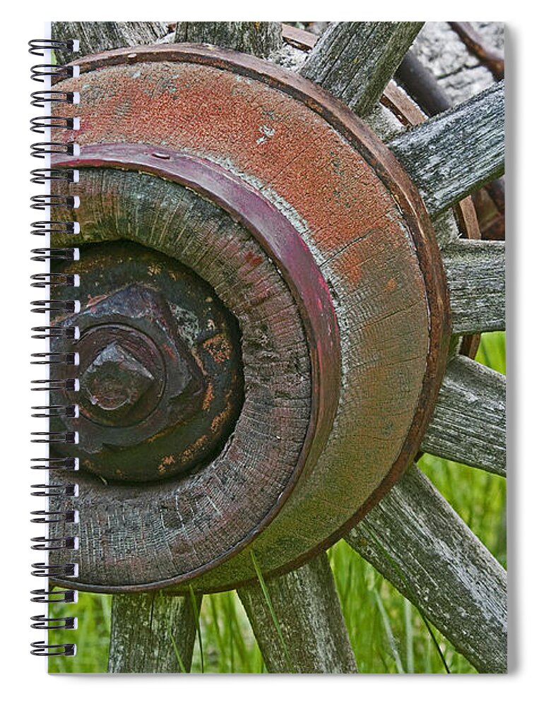Wood Spoke Wheel Spiral Notebook featuring the photograph Wooden Spokes by Gary Beeler