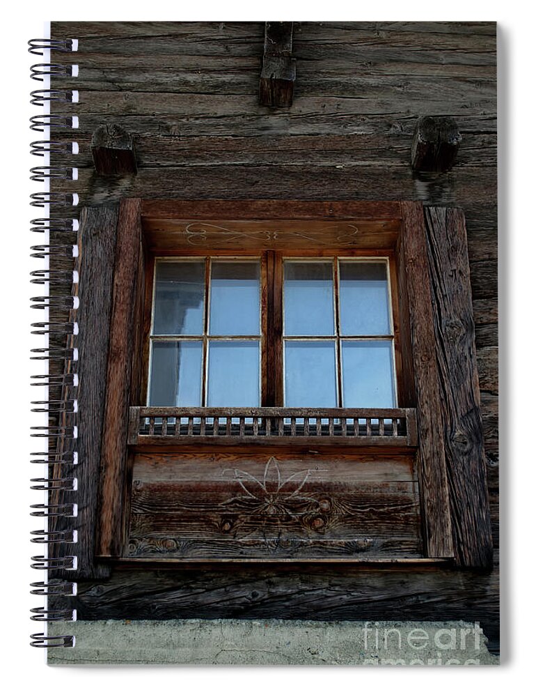 Michelle Meenawong Spiral Notebook featuring the photograph Wooden Window Frame by Michelle Meenawong
