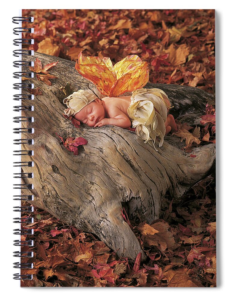 Fall Spiral Notebook featuring the photograph Woodland Fairy by Anne Geddes