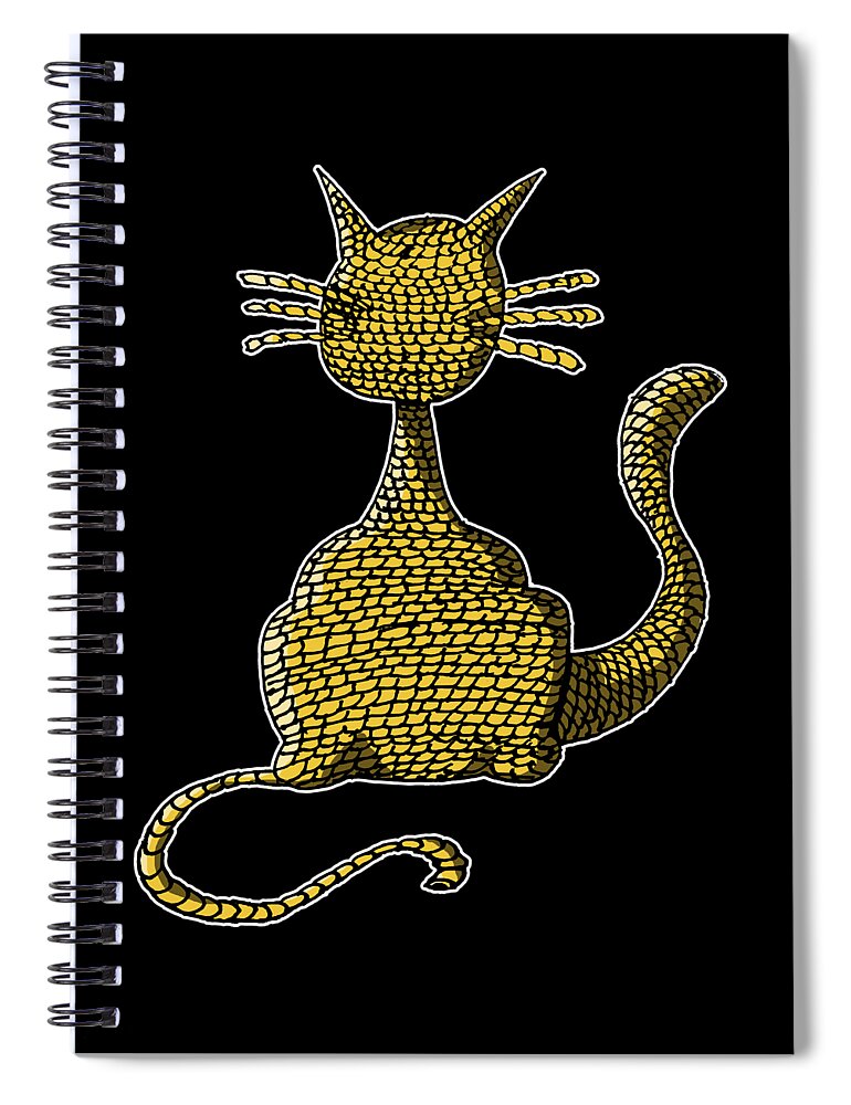 Wool Spiral Notebook featuring the digital art WoolCat by Piotr Dulski